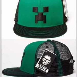 Minecraft Green Creeper Face Premium Snapback hat